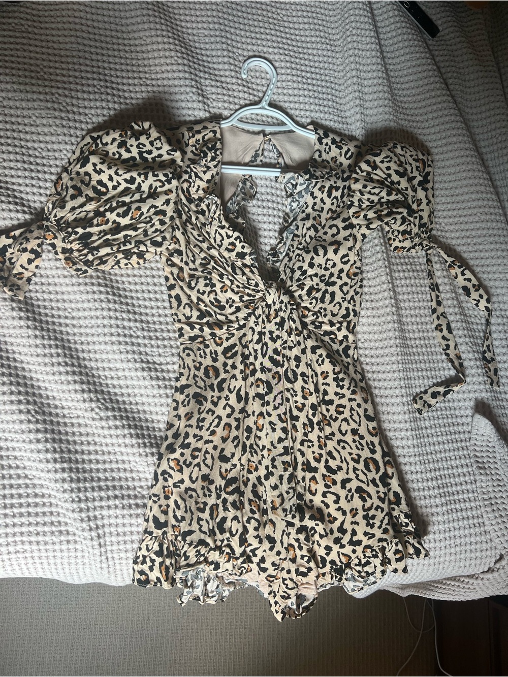Petal + Pup Tie front, open back, leopard print romper